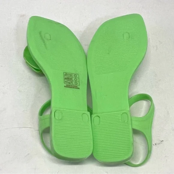 Jeffrey Campbell Fleurise Green Flower Post Flat Summer Jelly Sandals Women’s 7 - Picture 11 of 13